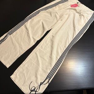Edikted Cream Joggers with Black Stripe